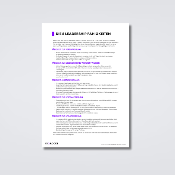 5 Leadership Fähigkeiten